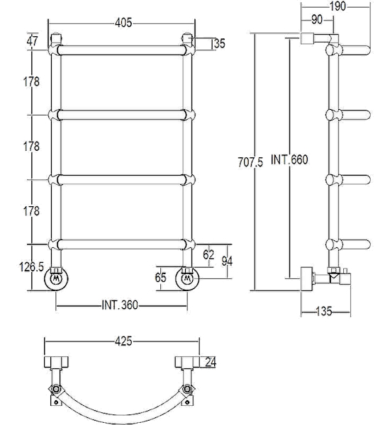 Схема (детальная фотография), с нижним подключением