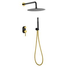 Душевой комплект Boheme Uno черный/золото