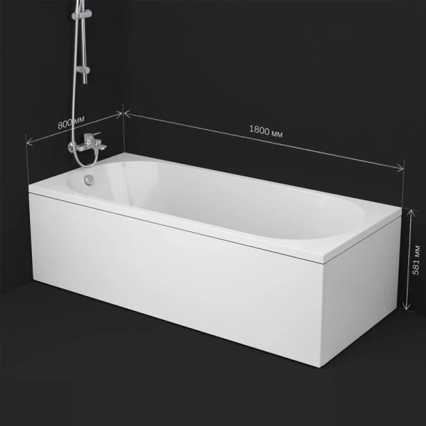 Ванна акриловая Am.Pm X-Joy 180x80 белая W94A-180-080W-A (детальная фотография), в наличии