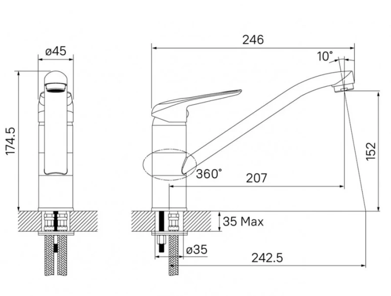 Смеситель для кухни IDDIS Male черный матовый MALBL00i05 (детальная фотография), современные, hi-tech
