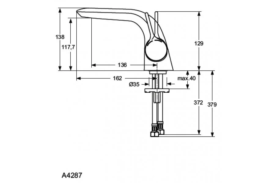 Смеситель для раковины Ideal Standard Melange хром A4287AA (детальная фотография), хром