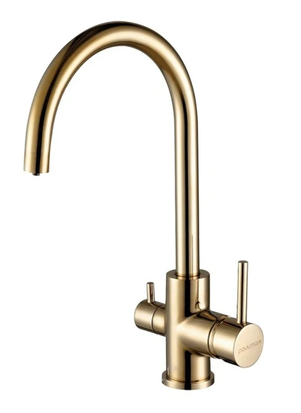Смеситель для кухни Paulmark Essen золотой Es213211-G (детальная фотография)