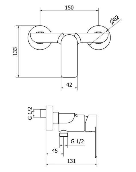 Смеситель для душа Cezares Furore хром FURORE-DM-01-Cr (детальная фотография), для душа