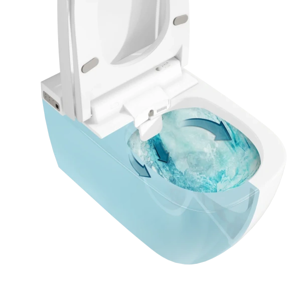 Интеллектуальный подвесной унитаз Vitra V-Care  5674B003-6194 (детальная фотография), современные, hi-tech, круглые