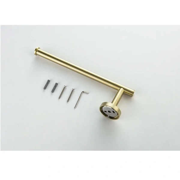 Полотенцедержатель Акватек Оберон золото шлифованное AQ4219BG (детальная фотография), металлические