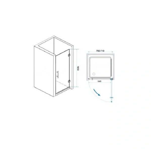 Душевая дверь в нишу RGW Leipzig LE-03 60 см профиль хром стекло прозрачное 06120306-11 (детальная фотография), современные, hi-tech
