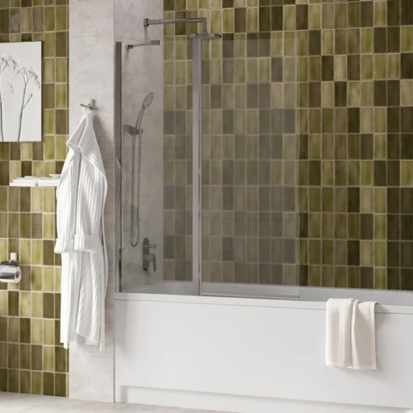 Шторка для ванны WasserKRAFT Salm 110x140 см стеклянная 27P02-110 (детальная фотография), распашные