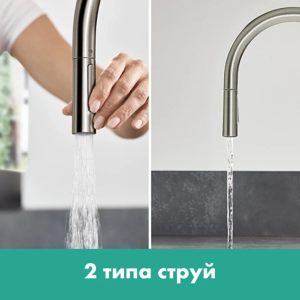 Смеситель для кухни Hansgrohe Talis M54 сталь 72800800 (детальная фотография), по запросу