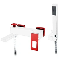 Смеситель для ванны Boheme Q белый/красный