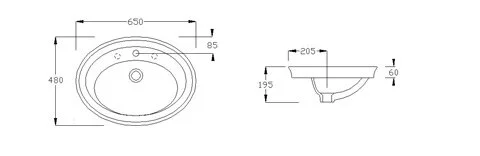 Раковина Hatria Dolcevita Y0PL01 65х50 см (детальная фотография), современные, hi-tech