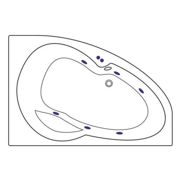 Ванна гидромассажная Excellent Newa Soft 160 x 95 см, правая, белый/бронза, WAEX.NEP16.SOFT.BR (детальная фотография), современныe, hi-tech