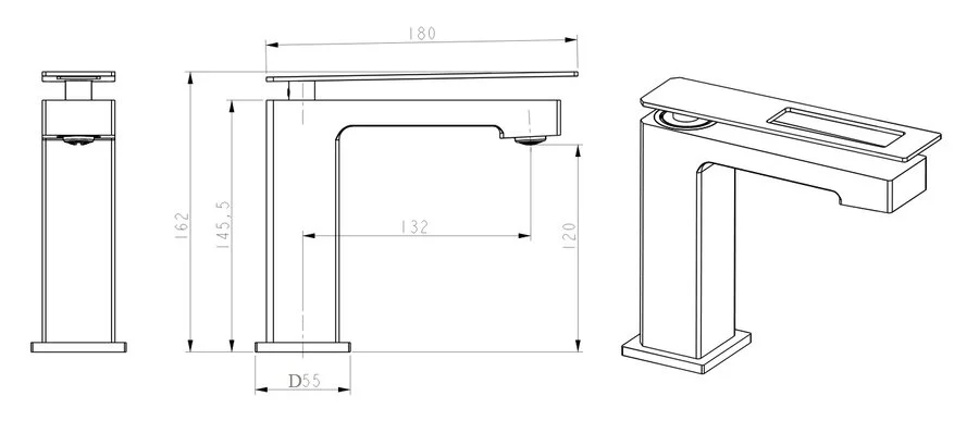 Смеситель для раковины Boheme Q золото 141-GG.2 (детальная фотография), для раковины
