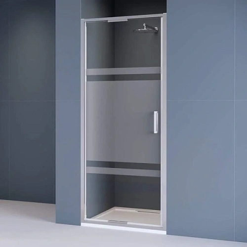 Душевая дверь в нишу RGW Stilvoll SV-05 80 см профиль хром стекло прозрачное/матовое - фото 3