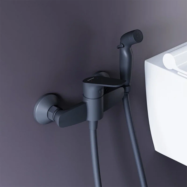 Гигиенический душ со смесителем Damixa Jupiter черный 778000300 (детальная фотография), современные, hi-tech