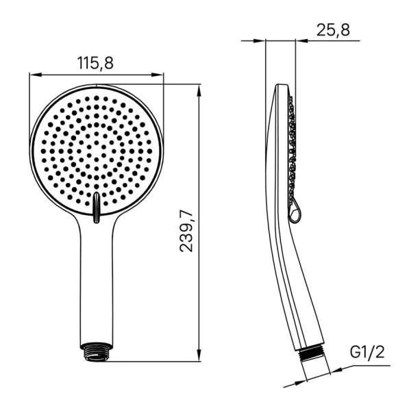 Лейка для душа IDDIS Optima Home черная матовая OPH3F0Bi18 (детальная фотография), душевые лейки