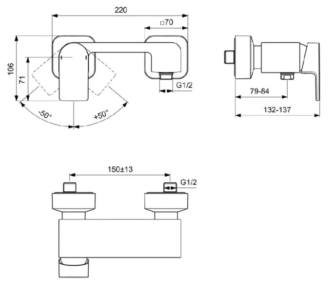 Смеситель для душа Ideal Standard Edge однорычажный A7120AA (детальная фотография), для душа