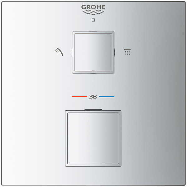Душевой комплект Grohe Grohtherm Cube 34741000 (детальная фотография), хром