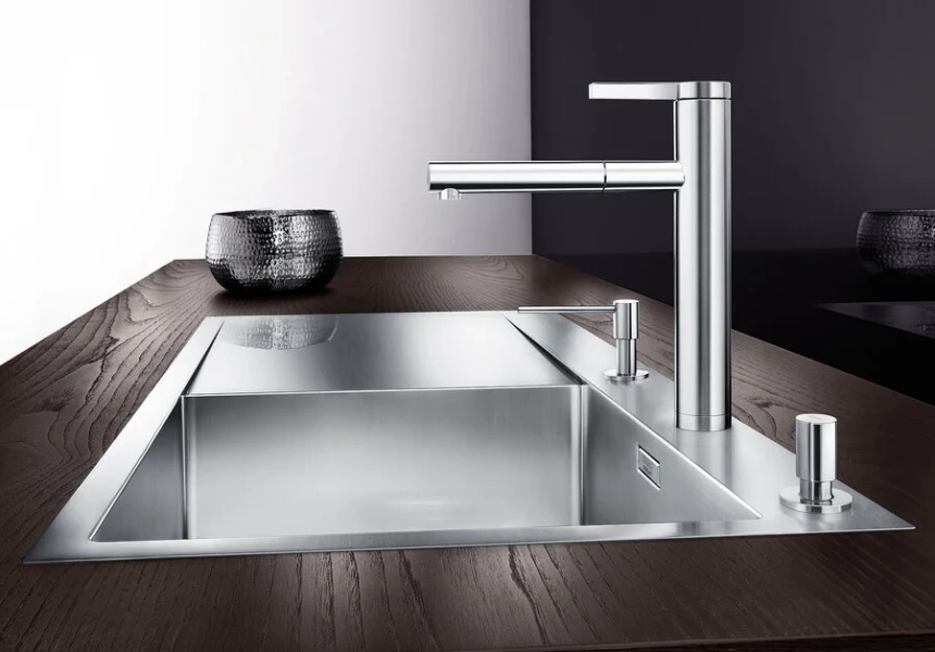 Смеситель для кухни, хром, Blanco Linee-S 517591 (детальная фотография), на мойку, на столешницу