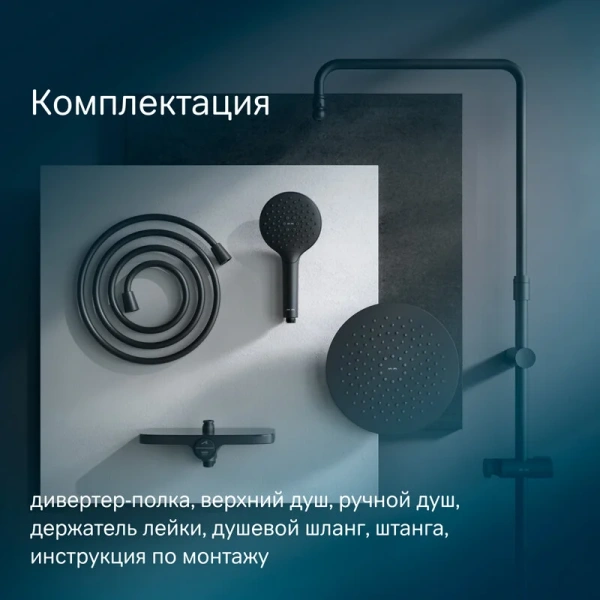 Душевая стойка Am.Pm Like черная F0780222 (детальная фотография), в наличии
