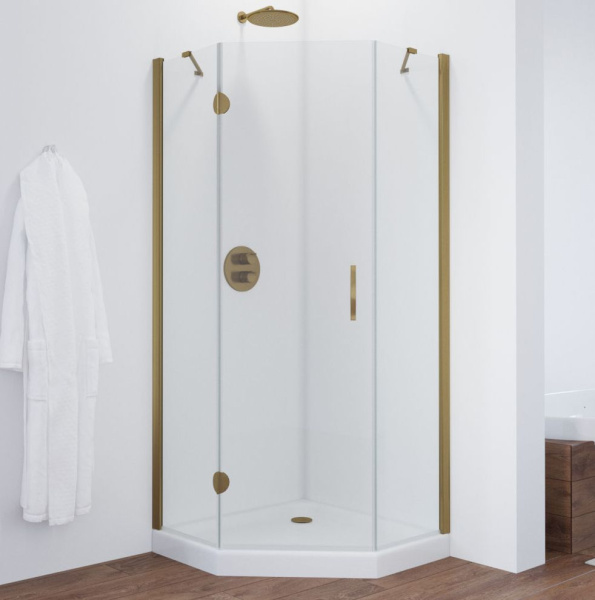 Душевой уголок стекло прозрачное Vegas-glass AFA-Pen 90 01 L (детальная фотография), 90х90