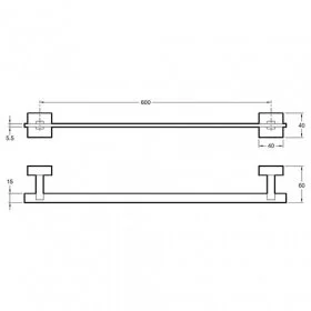 Полотенцедержатель для ванной Jacob Delafon EO хром E77869-CP (детальная фотография), современные, hi-tech