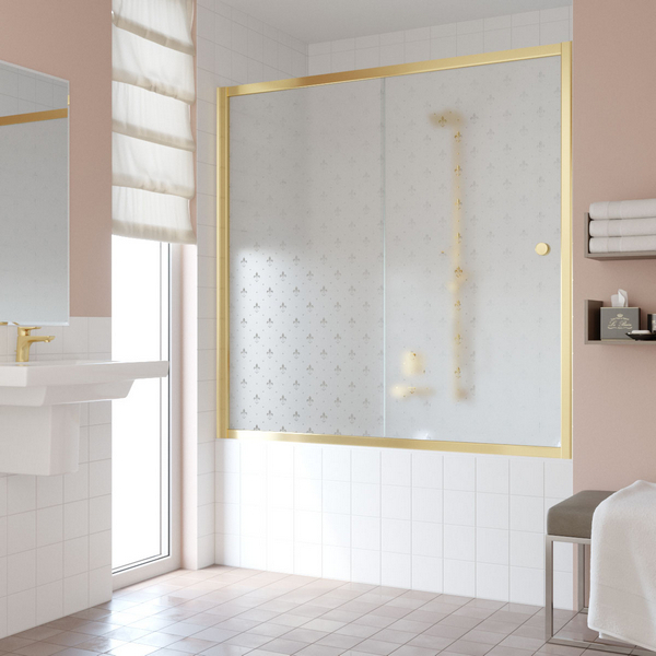 Душевая шторка на ванную стекло флёр-де-лис Vegas-glass ZV 150 R05 R (детальная фотография), узорчатые