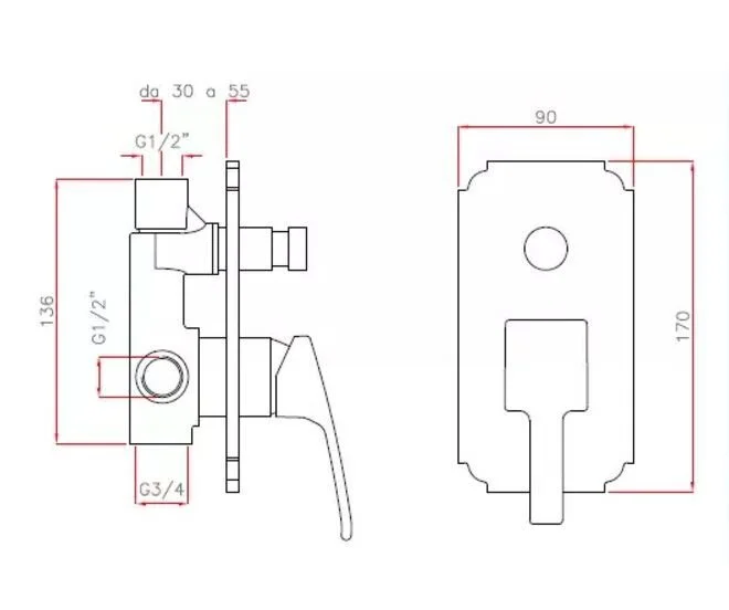 Смеситель для душа Cezares Legend золото 24 карат LEGEND-VDIM-03/24 (детальная фотография), для душа