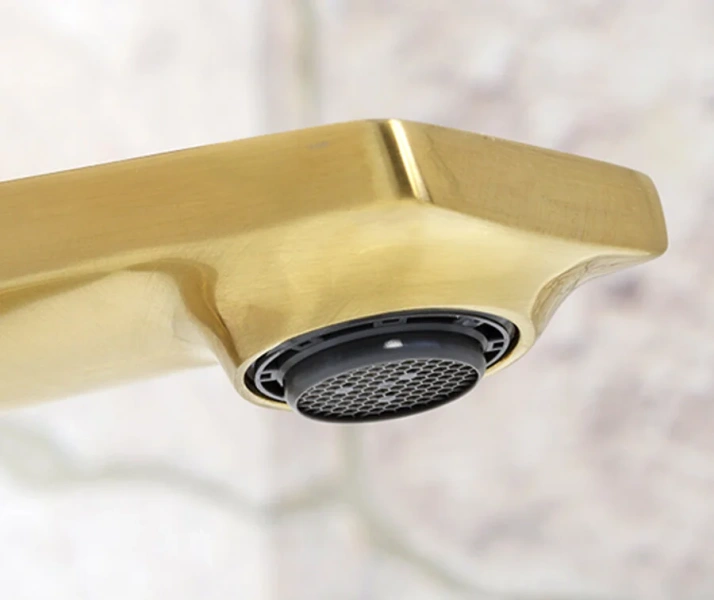 Смеситель для раковины WasserKRAFT Aisch матовое золото 5503 (детальная фотография), современные, hi-tech