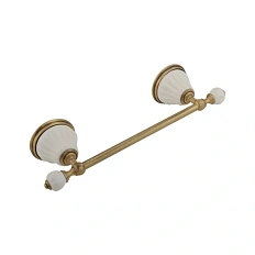 Полотенцедержатель Migliore Olivia белая керамика с золотым декором