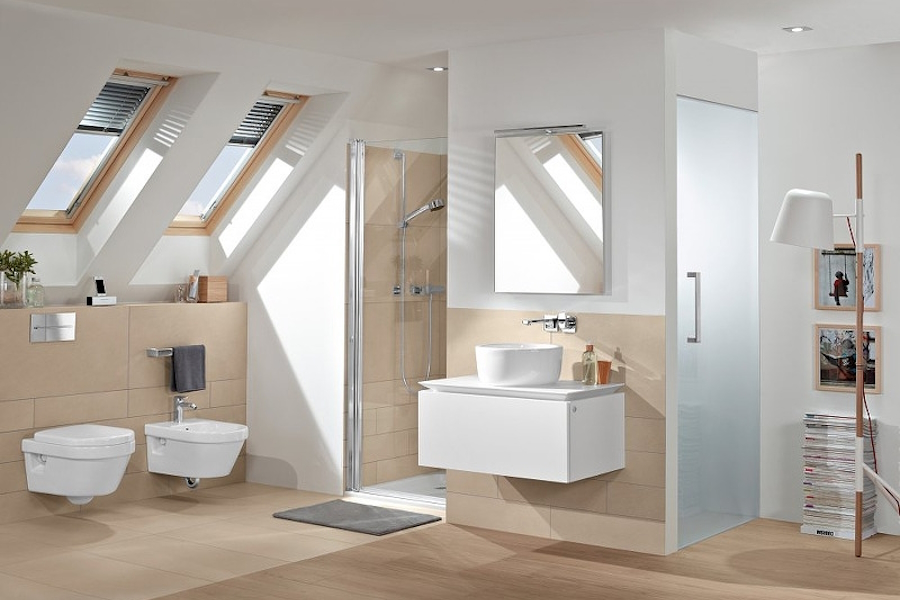 Унитаз подвесной Villeroy & Boch Architectura альпийский белый с покрытием CeramicPlus 5684HRR1 (детальная фотография), современные, hi-tech, круглые