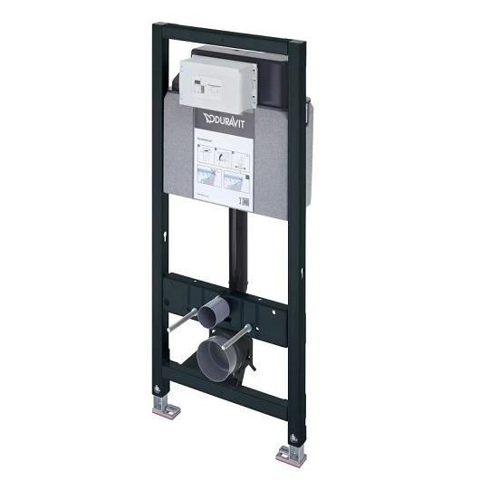 Инсталляция с подвесным унитазом Duravit D-Neo с клавишей хром Set_D-Neo_хром (детальная фотография), с инсталляцией