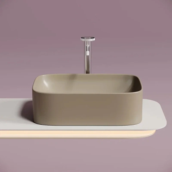 Раковина Ceramica Nova Element 50 см капучино CN6052MC (детальная фотография), в форме чаши, прямоугольной формы