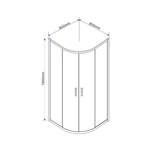 Душевой уголок Vincea Garda 80х80 см стекло шиншилла VSQ-1G800CH (детальная фотография), современные, hi-tech