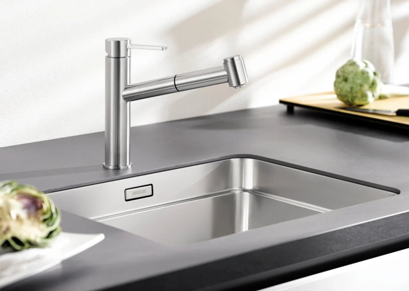 Смеситель для кухни Blanco Ambis-S нержавеющая сталь 523119 (детальная фотография), современные, hi-tech