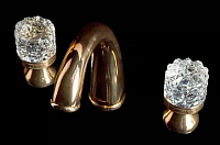 Смеситель для раковины Boheme Crystal золото