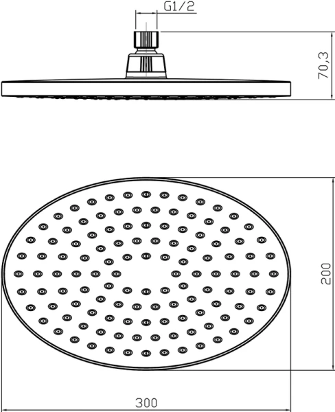 Верхний душ Lemark овальный LM8037C (детальная фотография), верхние души