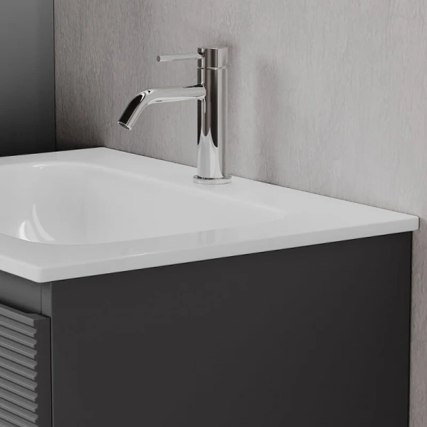 Тумба под раковину подвесная Sancos Folk 60 см grey soft FL60GS (детальная фотография), комплект (набор)