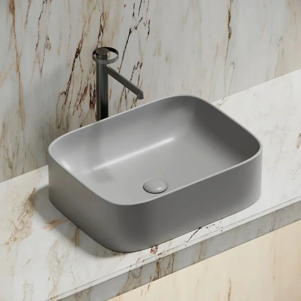 Раковина Ceramica Nova Element 50 см серая CN6052MSG (детальная фотография), в форме чаши, прямоугольной формы
