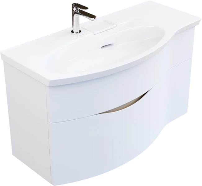 Тумба под раковину подвесная Kerama Marazzi Riva 100 cм левая RV.100Lh\WHT.M (детальная фотография), подвесная, пристенная