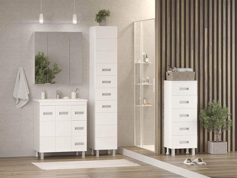 Шкаф-пенал для ванной Misty Селена П-Сел05040 П-Сел05040-015Я (детальная фотография), недорого