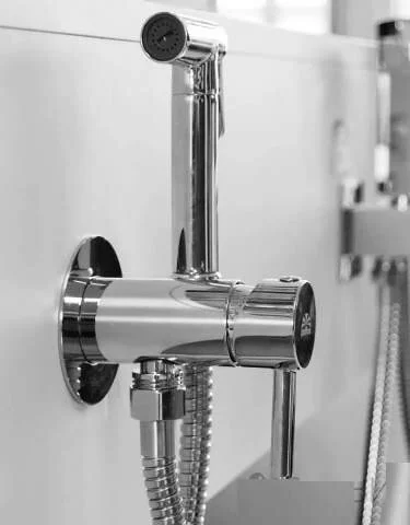 Гигиенический душ со смесителем Paffoni Tweet Round ZDUP110 с внутренней частью (детальная фотография), современные, hi-tech