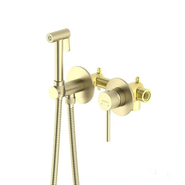 Гигиенический душ со смесителем Акватек Европа шлифованное золото AQ1319BG (детальная фотография)