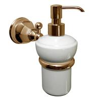 Дозатор жидкого мыла для ванной, белая керамика, фурнитура медь, Nicolazzi Teide