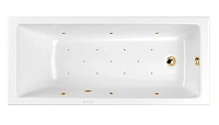 Ванна гидромассажная Whitecross Wave Relax, 170 х 75 см, увеличенная толщина акрила, усиленная армировка, белый/золото, 0101.170075.100.RELAX.GL