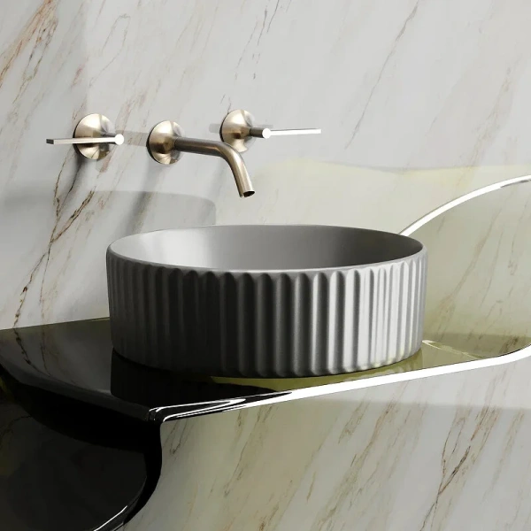 Раковина Ceramica Nova Element 36 см антрацит CN6057MH (детальная фотография), маленькие, в форме чаши, круглой формы