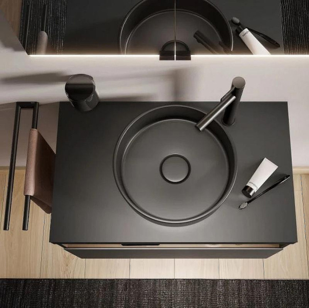 Раковина Keuco Stageline 40 см керамическая, черная 32880570400 (детальная фотография), современные, hi-tech