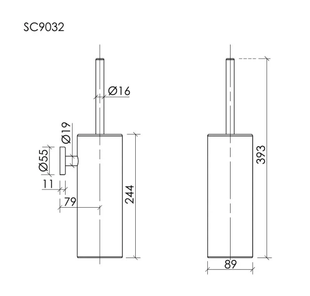 Ершик Sancos Base хром SC9032CH (детальная фотография), современные, hi-tech