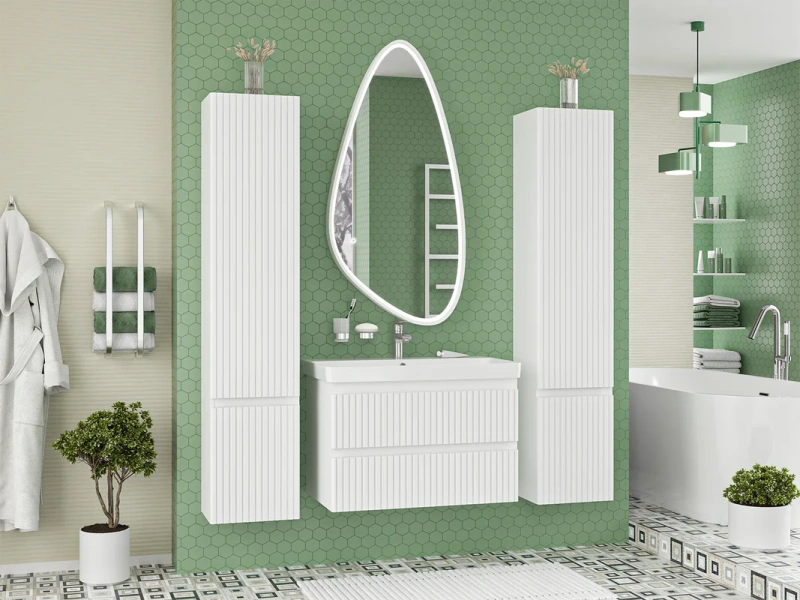 Шкаф-пенал Brevita Victory 35 см белый, правый VIC-05035-010R (детальная фотография), 35 см