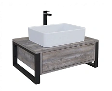 Тумба под раковину подвесная Grossman Фарго 60 см бетон пайн