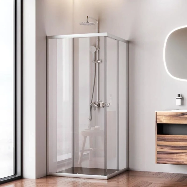 Душевой уголок Am.Pm Sunny 90x90 см хром матовый W87G-403-9090-MT (детальная фотография), современные, hi-tech